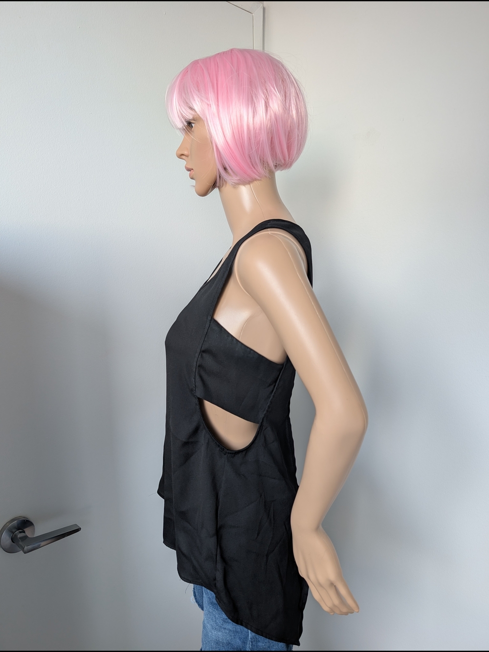 Express Black Sleeveless Top with Subtle Cutout Detail